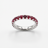 Anello Half Eternity Rubini 1.81 ct Oro Bianco 18 kt