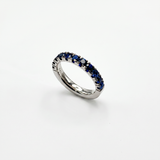 Anello Half Eternity Zaffiri Blu 0.90ct Oro Bianco 18 kt