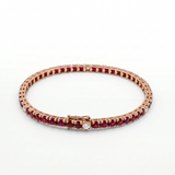 Bracciale Tennis Oro Rosa 18kt - Rubini 5.40ct e Diamanti 0.58ct
