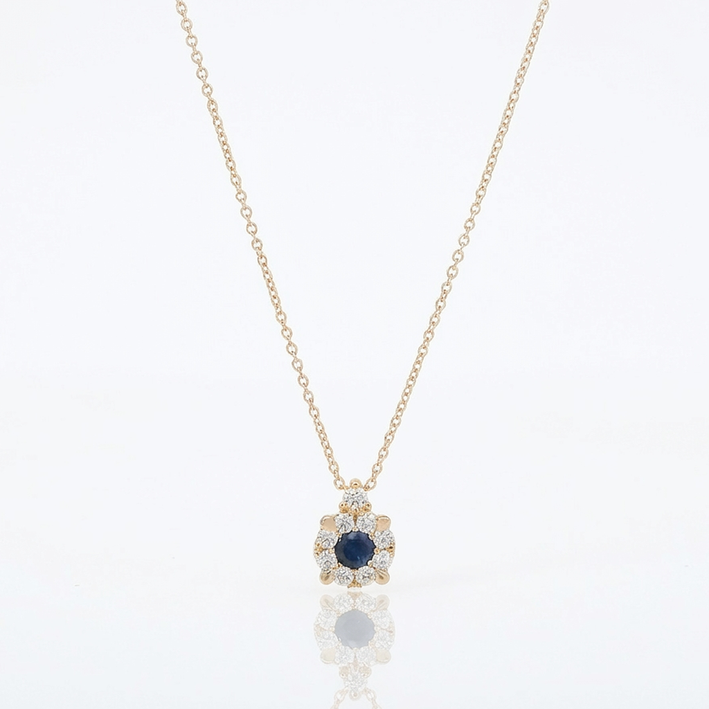 Girocollo Magic in Oro Rosa con Zaffiro e Diamanti