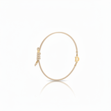 Bracciale Iniziale in oro giallo 18kt su cordino nautico misura PICCOLA