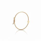 Bracciale Iniziale in oro giallo 18kt su cordino nautico misura PICCOLA