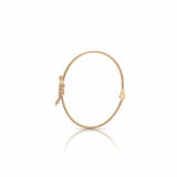 Bracciale Iniziale in oro giallo 18kt su cordino nautico misura PICCOLA