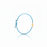 Bracciale Iniziale in oro giallo 18kt su cordino nautico misura PICCOLA