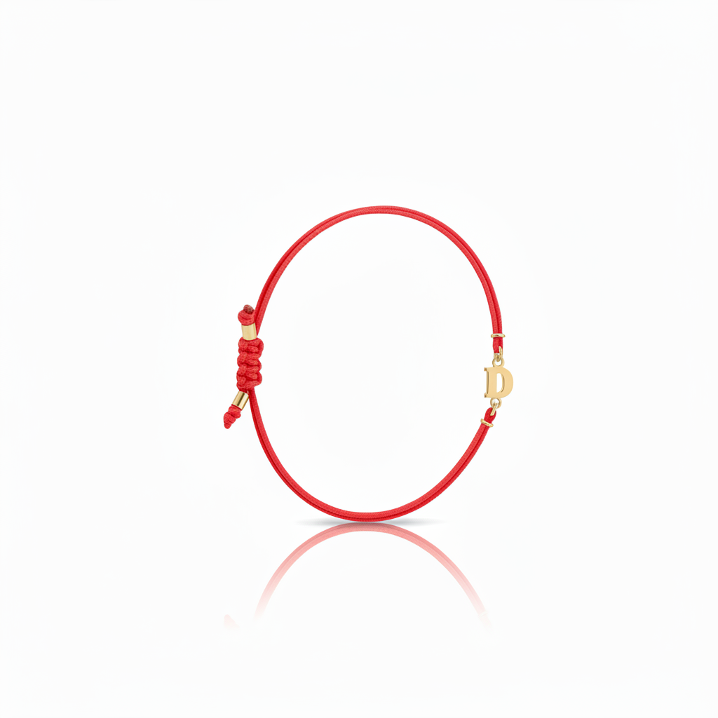 Bracciale Iniziale in oro giallo 18kt su cordino nautico misura PICCOLA