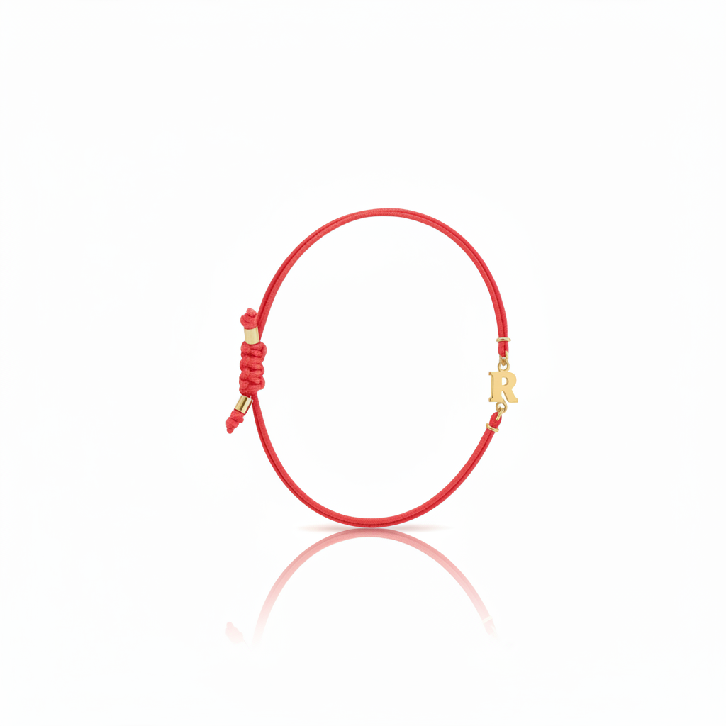 Bracciale Iniziale in oro giallo 18kt su cordino nautico misura PICCOLA