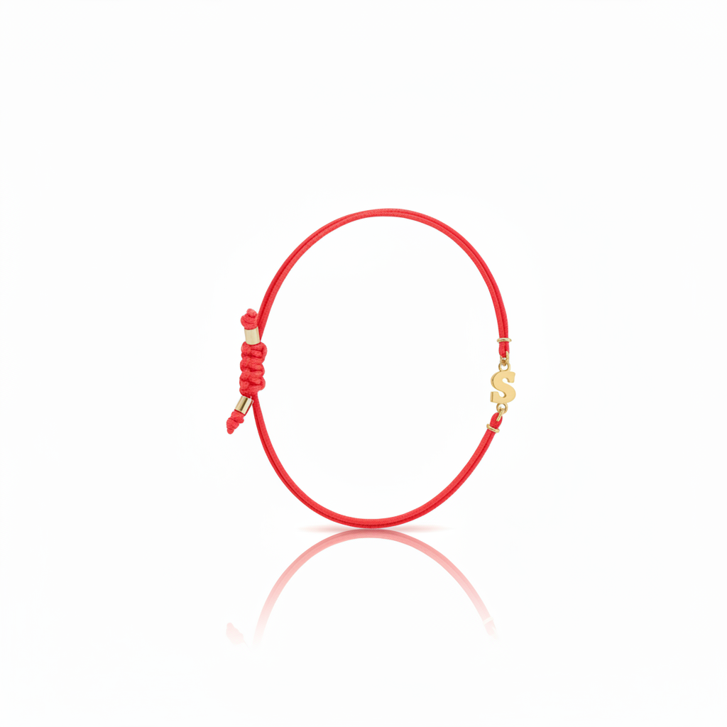 Bracciale Iniziale in oro giallo 18kt su cordino nautico misura PICCOLA