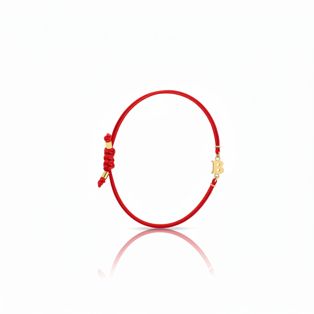 Bracciale Iniziale in oro giallo 18kt su cordino nautico misura PICCOLA