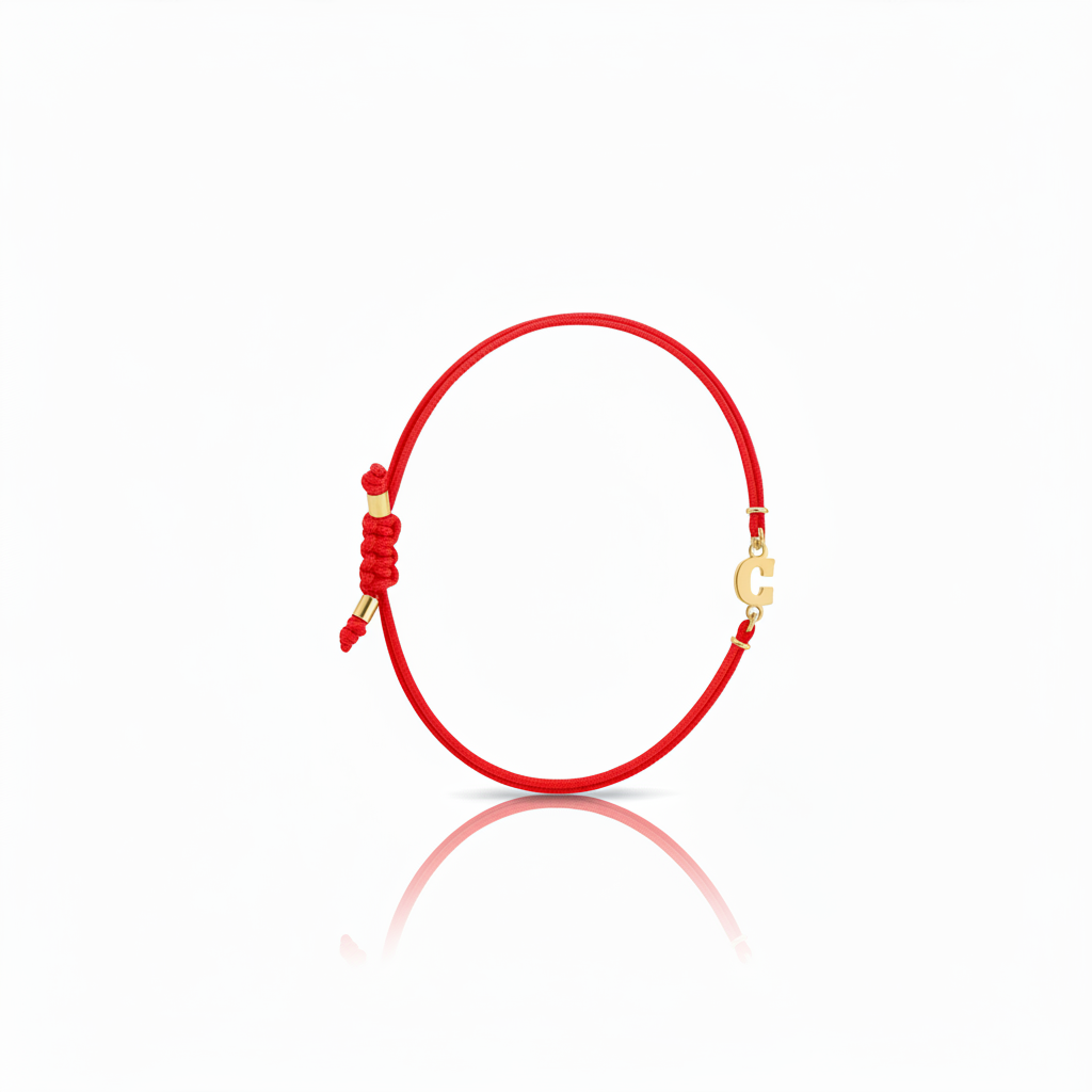 Bracciale Iniziale in oro giallo 18kt su cordino nautico misura PICCOLA