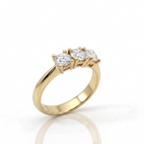 Anello Trilogy  Oro Giallo 0,90ct certificate GIA
