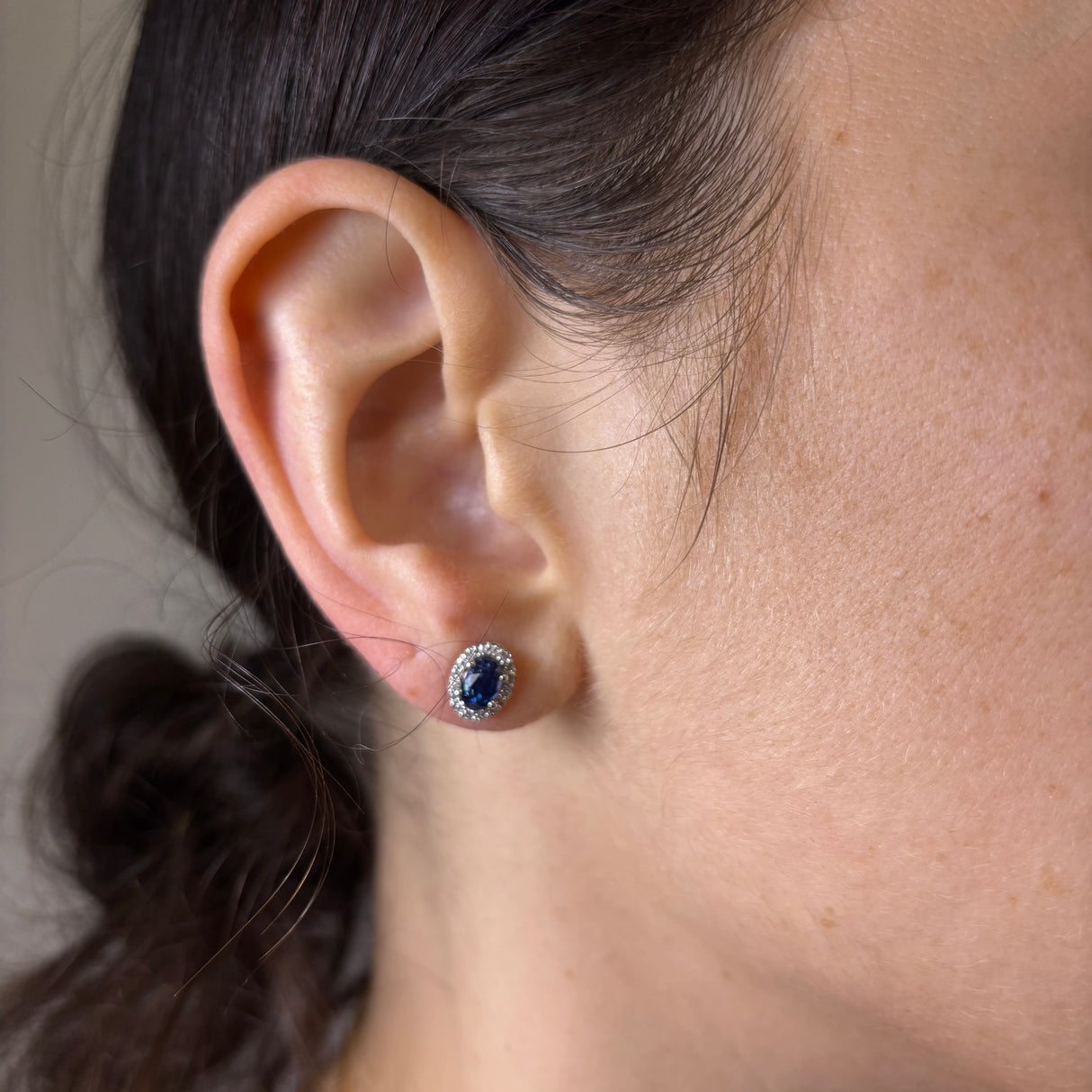Pendientes óvulos de zafiro