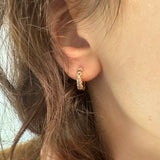 Orecchini Cerchi in Oro Rosa con Diamanti Brown