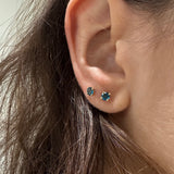 Orecchini Lobo in Oro Giallo con Topazio Blu London