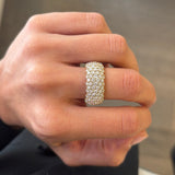 Anello Fascia Elastica a Molla in Oro Giallo con Diamanti