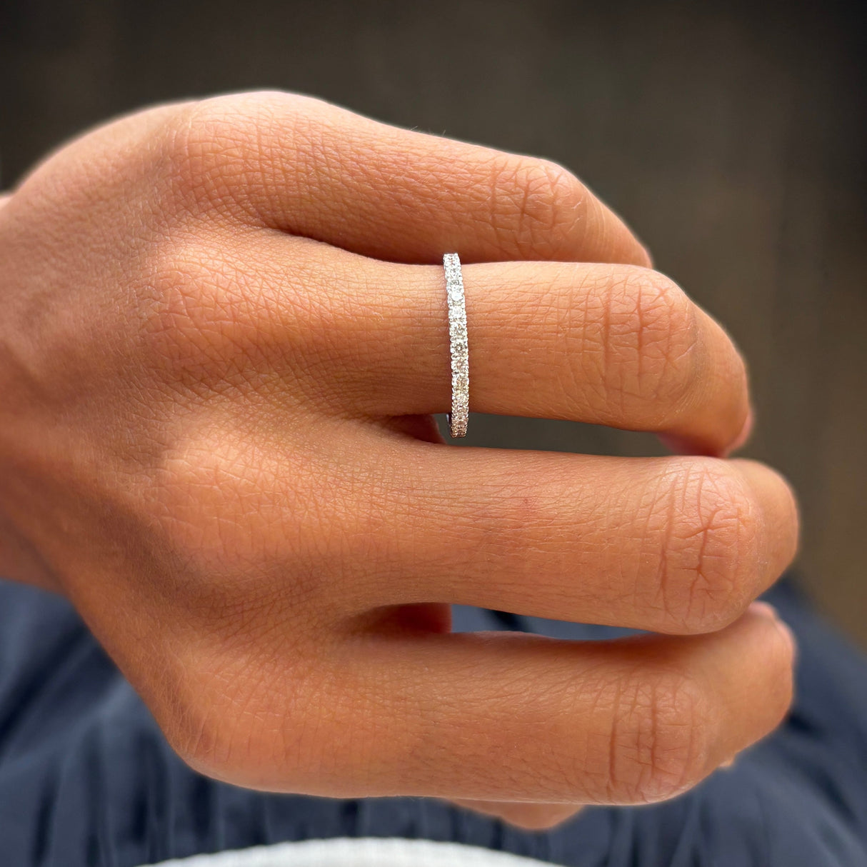 Anello Fedina Light in Oro Bianco e Diamanti 0.27