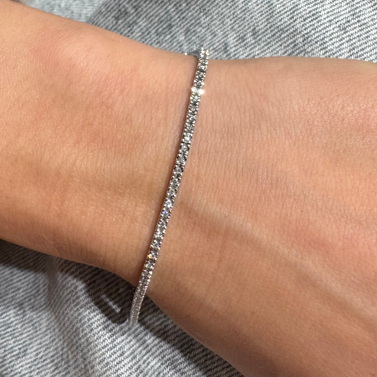 Bracciale Tennis Oro Bianco Diamanti 0.72kt