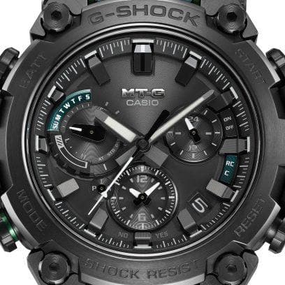 G-Shock Metal Twisted Bluetooth Black and Green-Orologi-CASIO- [SKU] -Gioielleria Granarelli