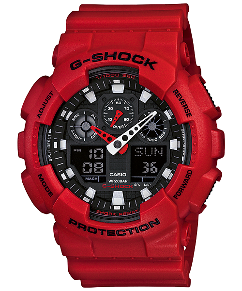 G-Shock GA-100 Protection Red Rosso