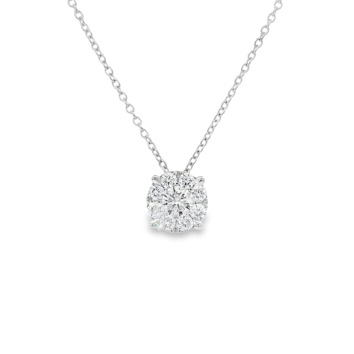 Diamond flower crew 0.49kt in white gold
