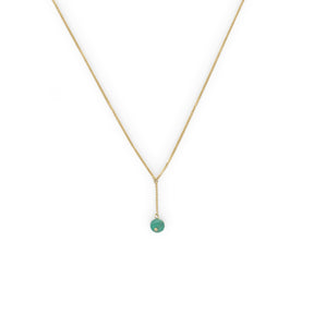 Girocollo Groumette Smeraldo Pendente In Oro Giallo-Girocolli-GioGio-Gioielleria Granarelli