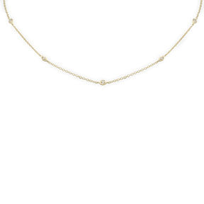 Girocollo 9 Brillanti su Goccia In Oro Giallo-Girocolli-GioGio-Gioielleria Granarelli