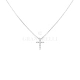 White gold diamond cross crew