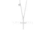 Girocollo Croce e Diamanti in Oro Bianco