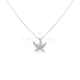 Girocollo stella marina pavè di Diamanti in oro Bianco