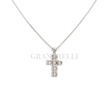 Cross necklace Diamond in white gold