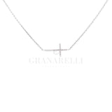 Girocollo Croce Diamanti in Oro Bianco