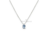 Girocollo Acquamarina 0.50kt con Diamante in Oro Bianco-Girocolli-GRANARELLI-Gioielleria Granarelli