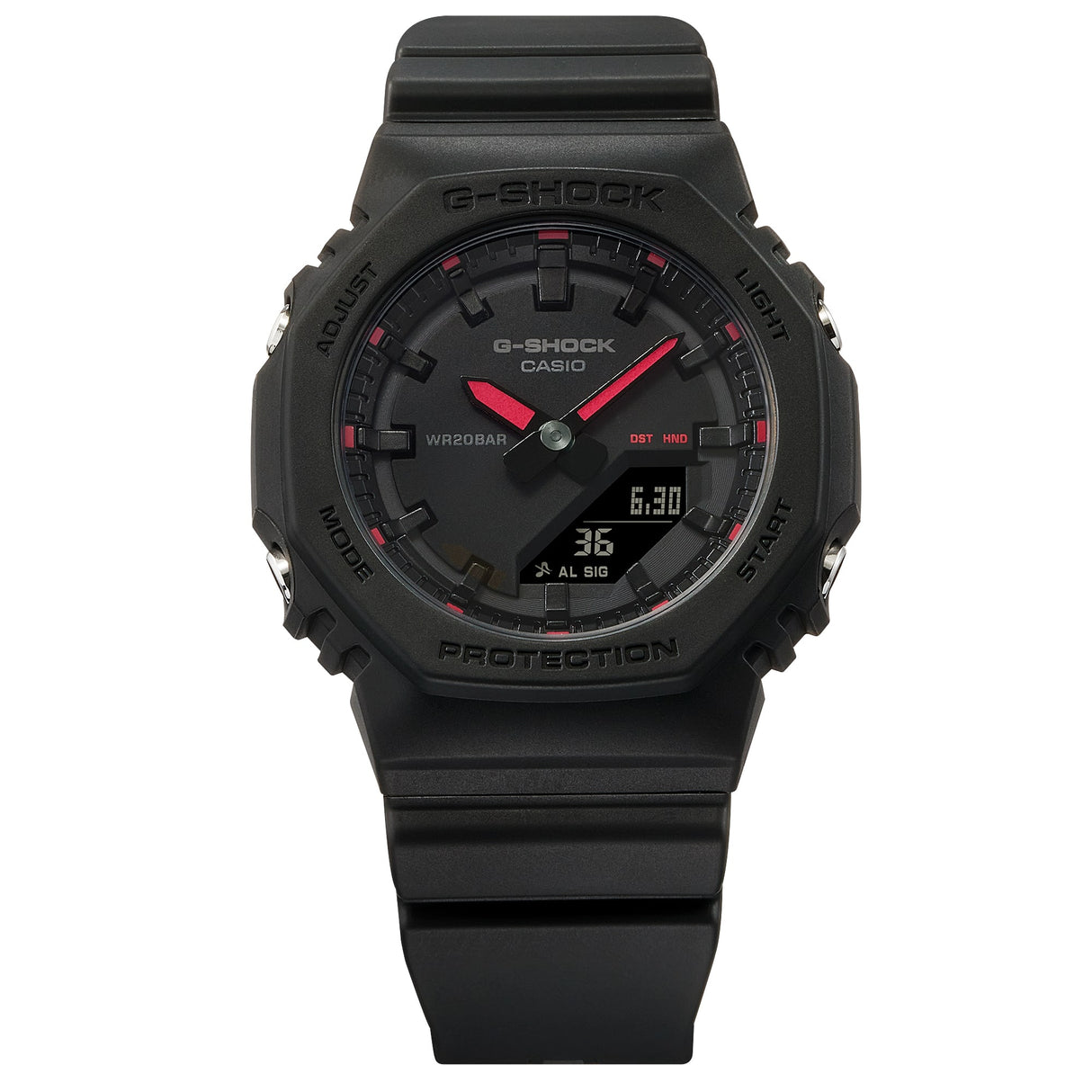 G-Shock Donna GMA-P2100 Nero dettagli Fucsia
