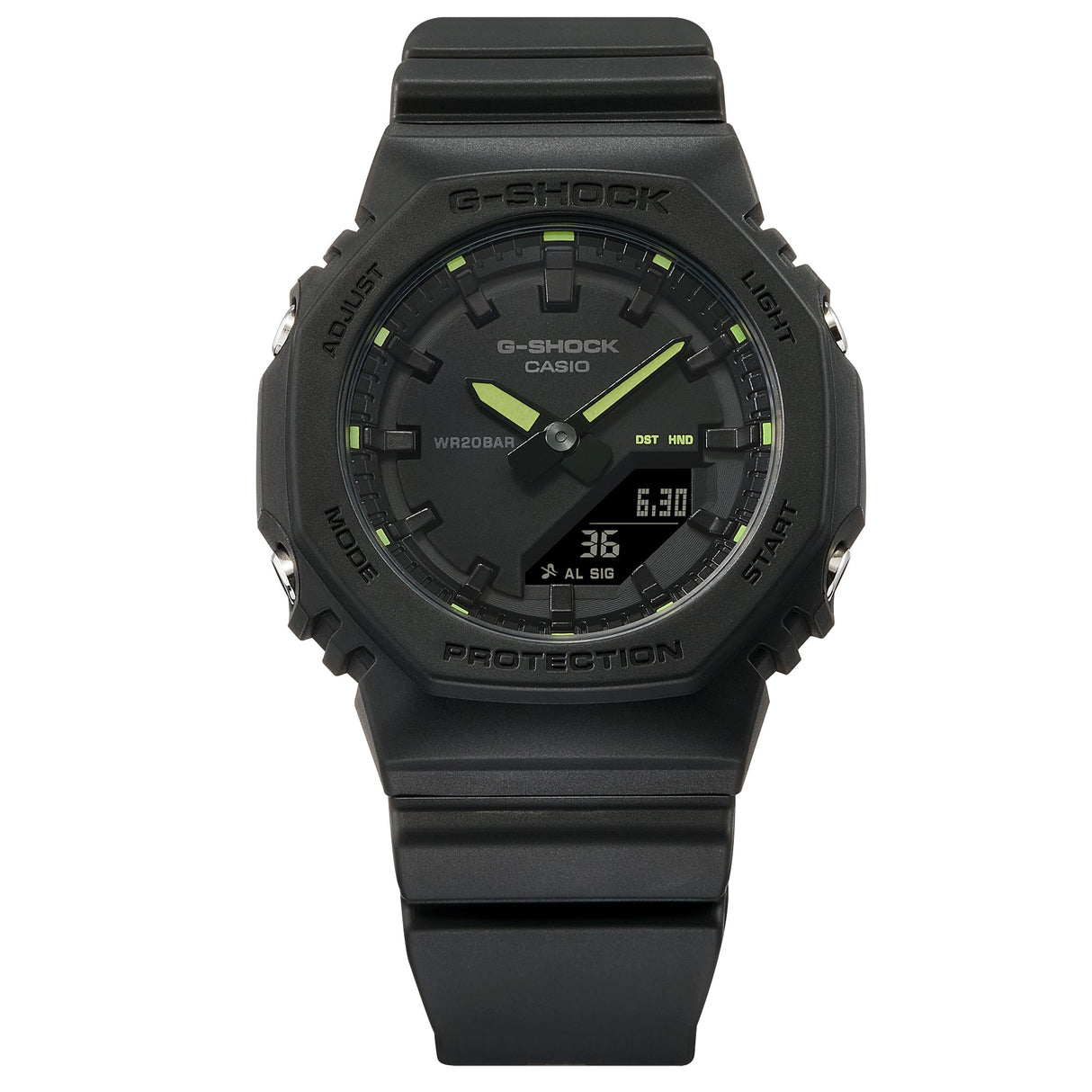 G-Shock Donna GMA-P2100 Nero dettagli Giallo