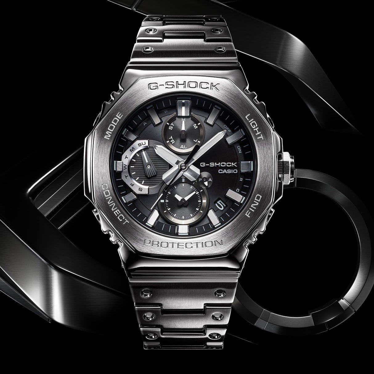 GMC-B2100 Black steel chronograph