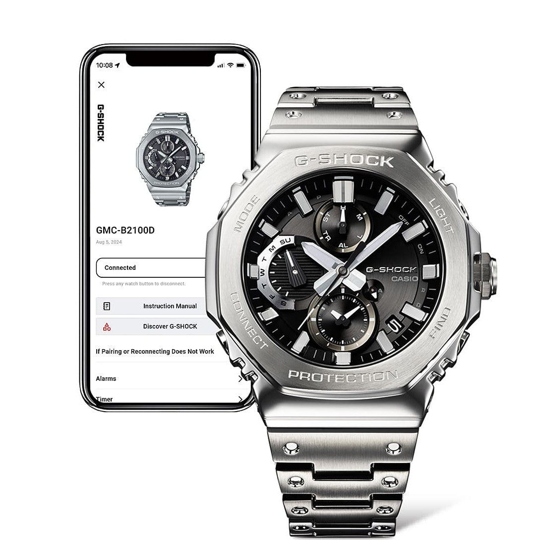 GMC-B2100 Black steel chronograph