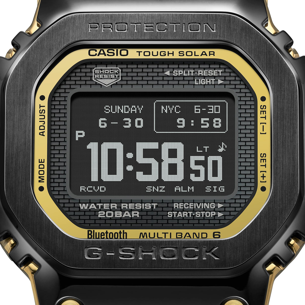 G-Shock Nero dettagli Oro Acciaio