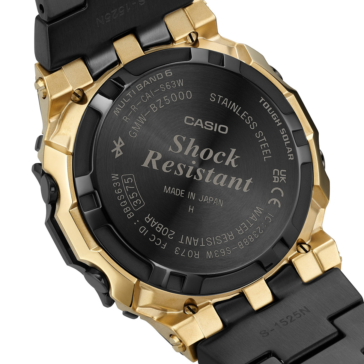 G-Shock Nero dettagli Oro Acciaio