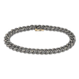 BRACCIALE GROUMETTE ALTERNATO IN TITANIO CON DIAMANTI BROWN E ORO 18 KT