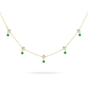 Girocollo 5 Quadrifogli e Zirconi - Essence-Girocolli-RUE DES MILLE-Gioielleria Granarelli