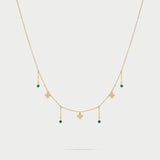 Girocollo 3 mini quadrifogli e punti luce line-Girocolli-RUE DES MILLE-Gioielleria Granarelli
