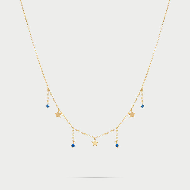 Girocollo 3 mini stelle e punti luce line-Girocolli-RUE DES MILLE-Gioielleria Granarelli