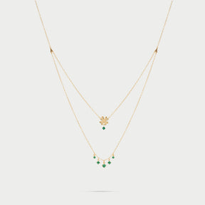 Girocollo double quadrifoglio e punti luce pendenti-Girocolli-RUE DES MILLE-Gioielleria Granarelli