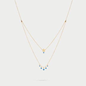 Girocollo double stella e punti luce pendenti-Girocolli-RUE DES MILLE-Gioielleria Granarelli