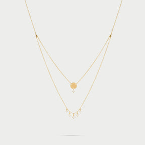 Girocollo double disco e punti luce pendenti-Girocolli-RUE DES MILLE-Gioielleria Granarelli