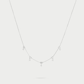 Girocollo 5 cuori e castoni Argento - Essence-Girocolli-RUE DES MILLE-Gioielleria Granarelli