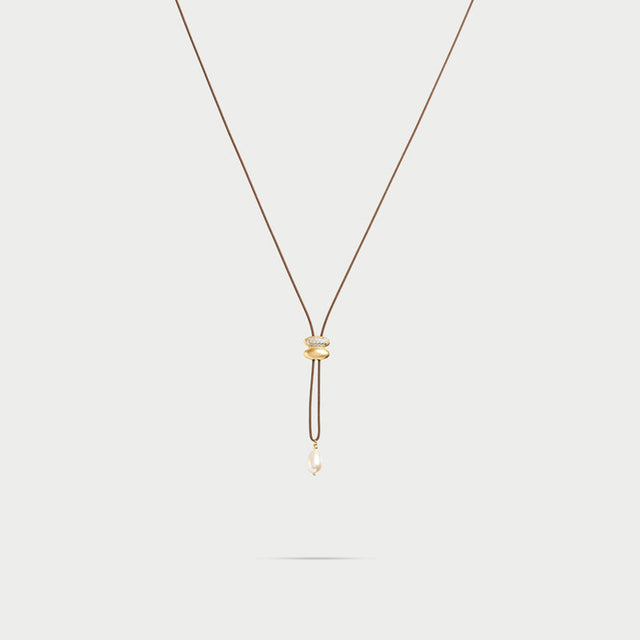 Collana tessuto saliscendi Perla-Girocolli-RUE DES MILLE-Gioielleria Granarelli
