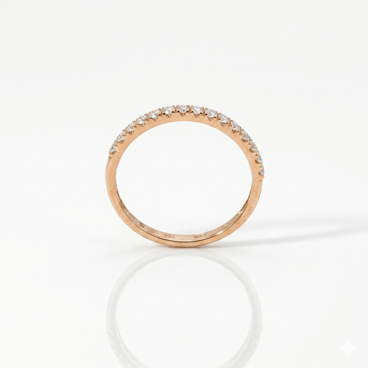 Anello Fedina Light in Oro Rosa e Diamanti 0.26