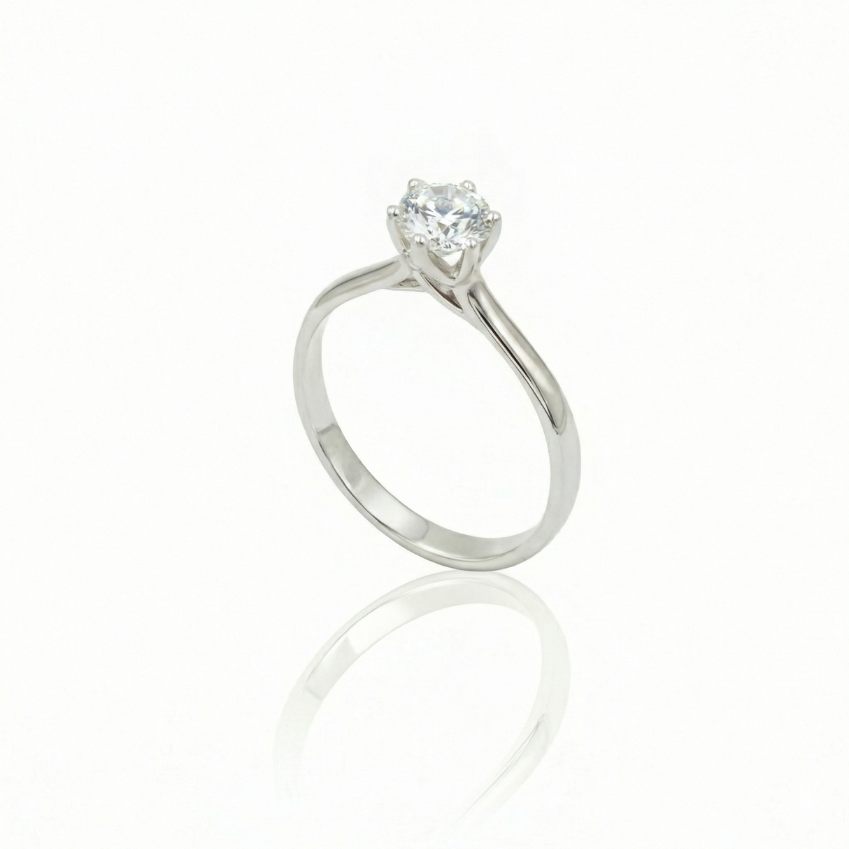 Anello Solitario in Oro Bianco 1.01 kt IF E GIA