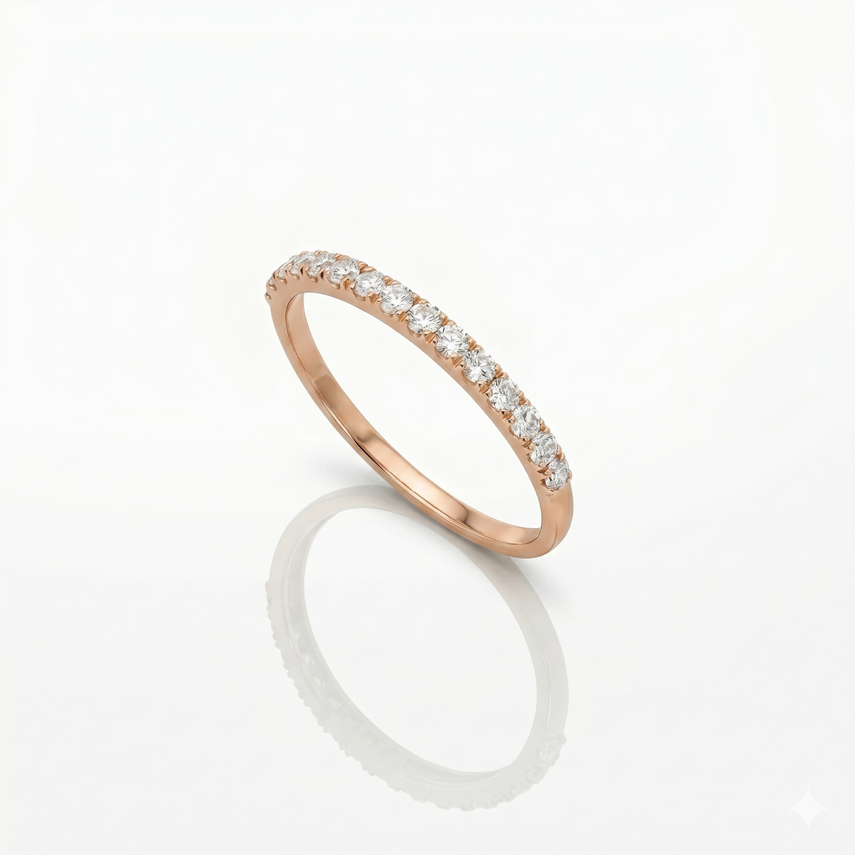 Anello Fedina Light in Oro Rosa e Diamanti 0.26