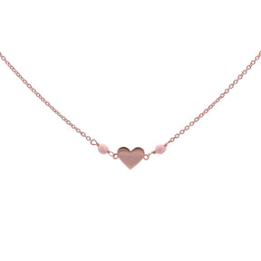 Girocollo Catenella Cuore e Pietre Rosa-Girocolli-RUE DES MILLE-Gioielleria Granarelli